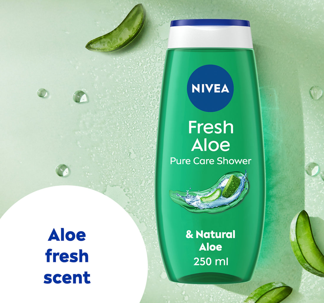 Nivea Fresh Aloe Shower Gel Refreshing Body Wash with Natural Aloe Vera & Moisturising Formula 250 ml
