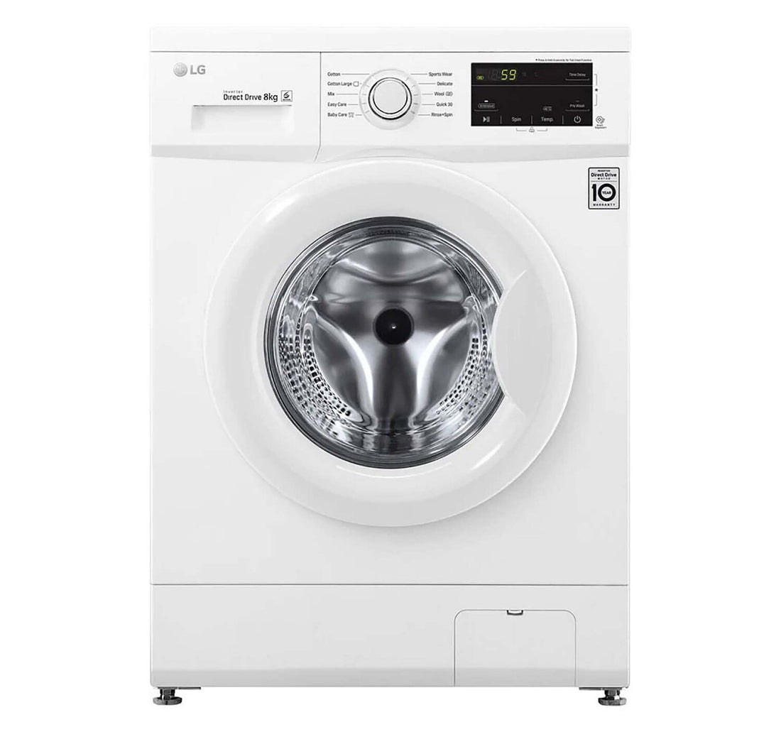LG 8Kg Front Load Washing Machine, White, FH2J3TDNP0