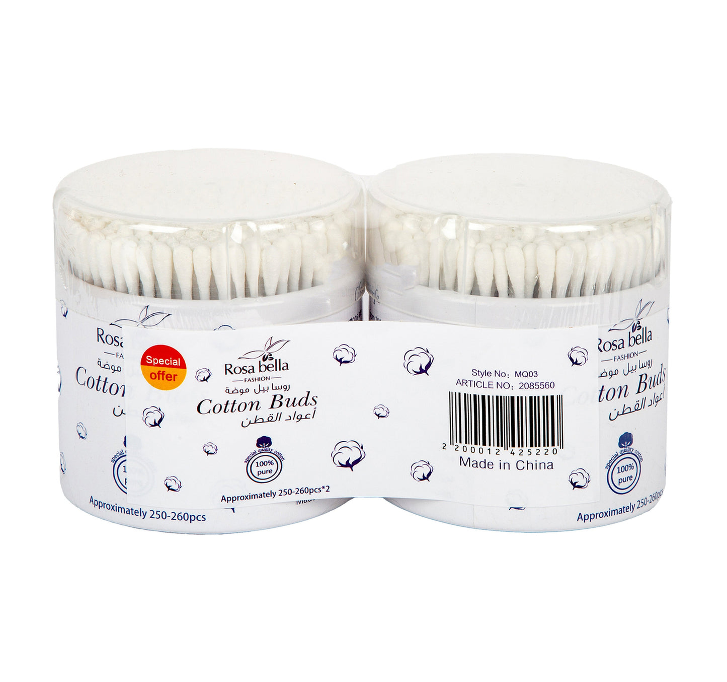 Rosa Bella Cotton Buds 2 x 250pcs