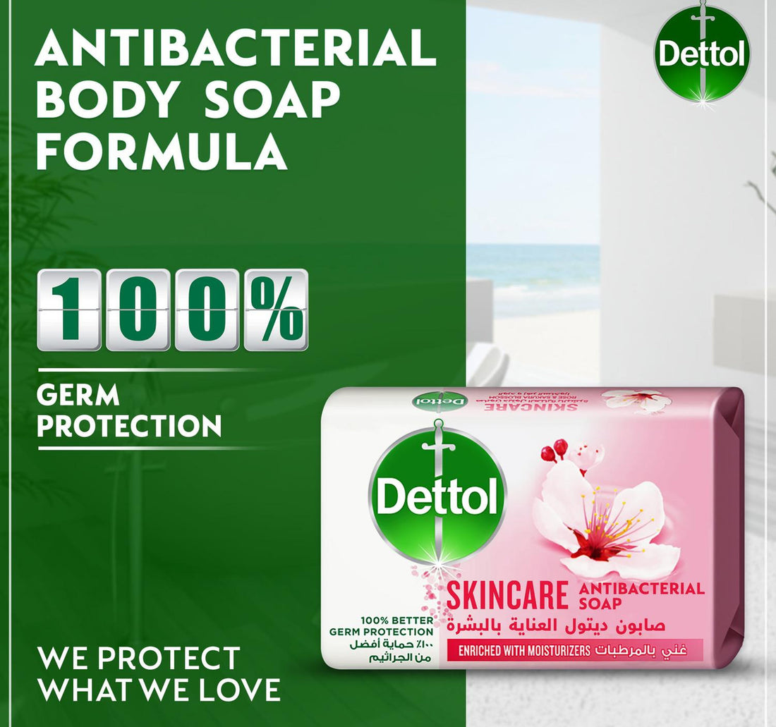 Dettol Skincare Bathing Soap Rose & Sakura Blossom Scent 120 g
