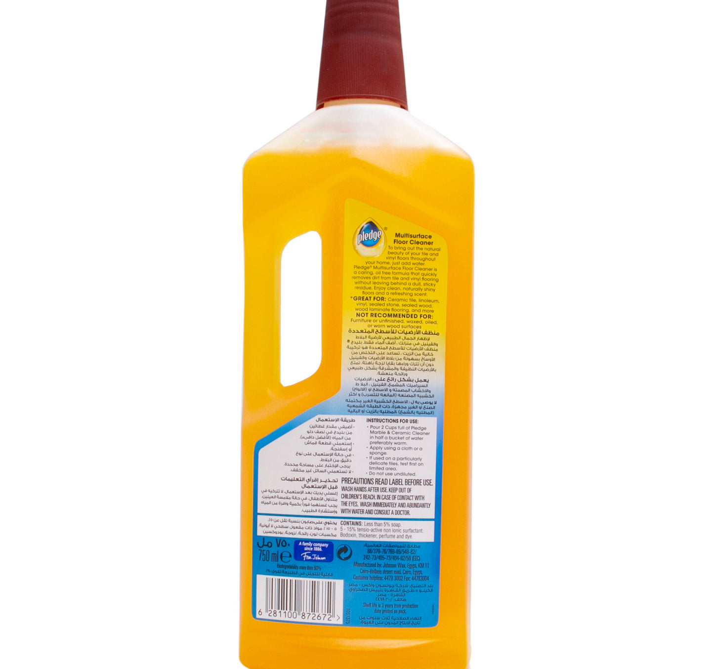 Pledge Natural Multi Surface Floor Cleaner 750 ml