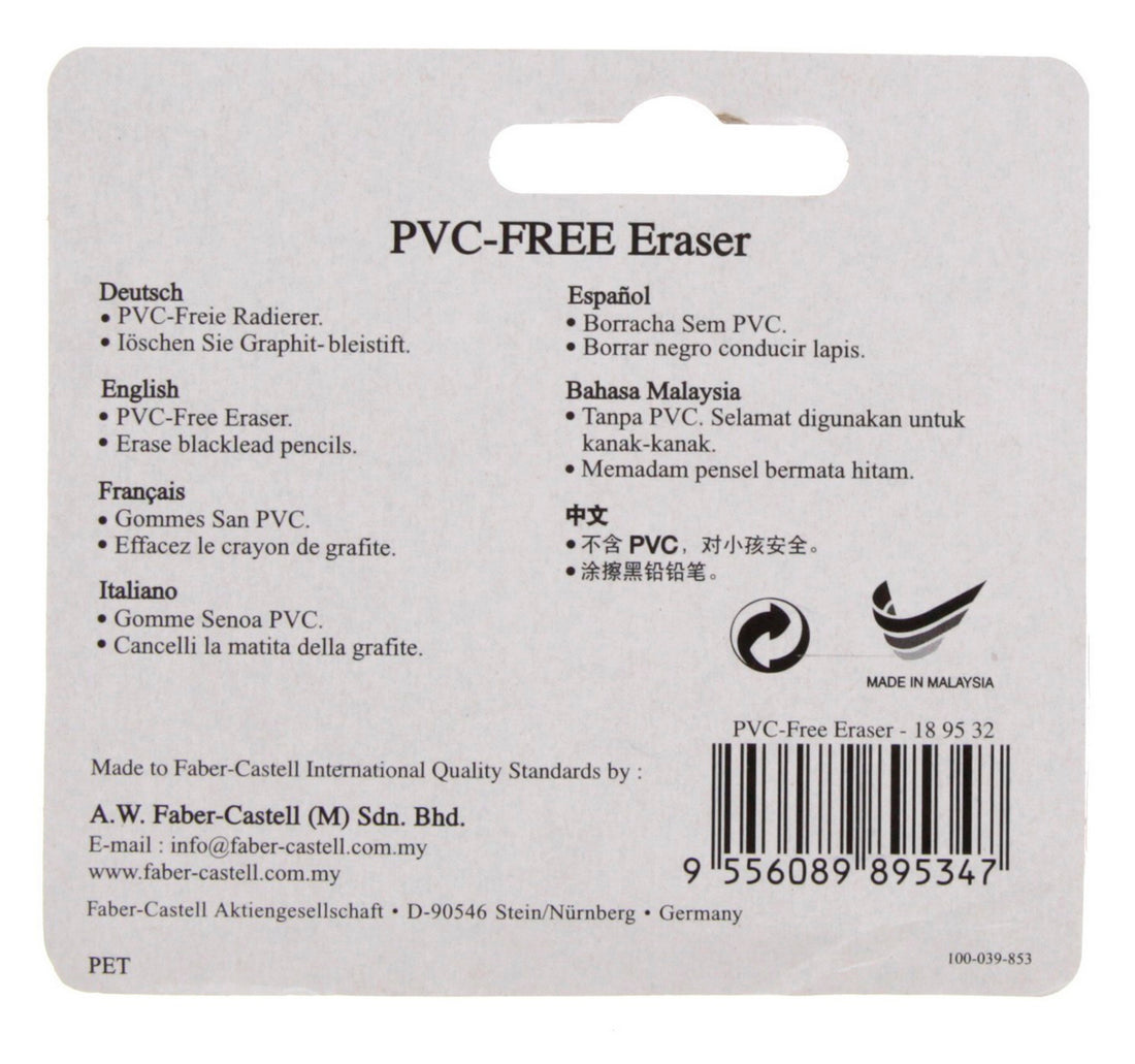 Faber-Castell - Eraser PVC-Free 3 Pieces