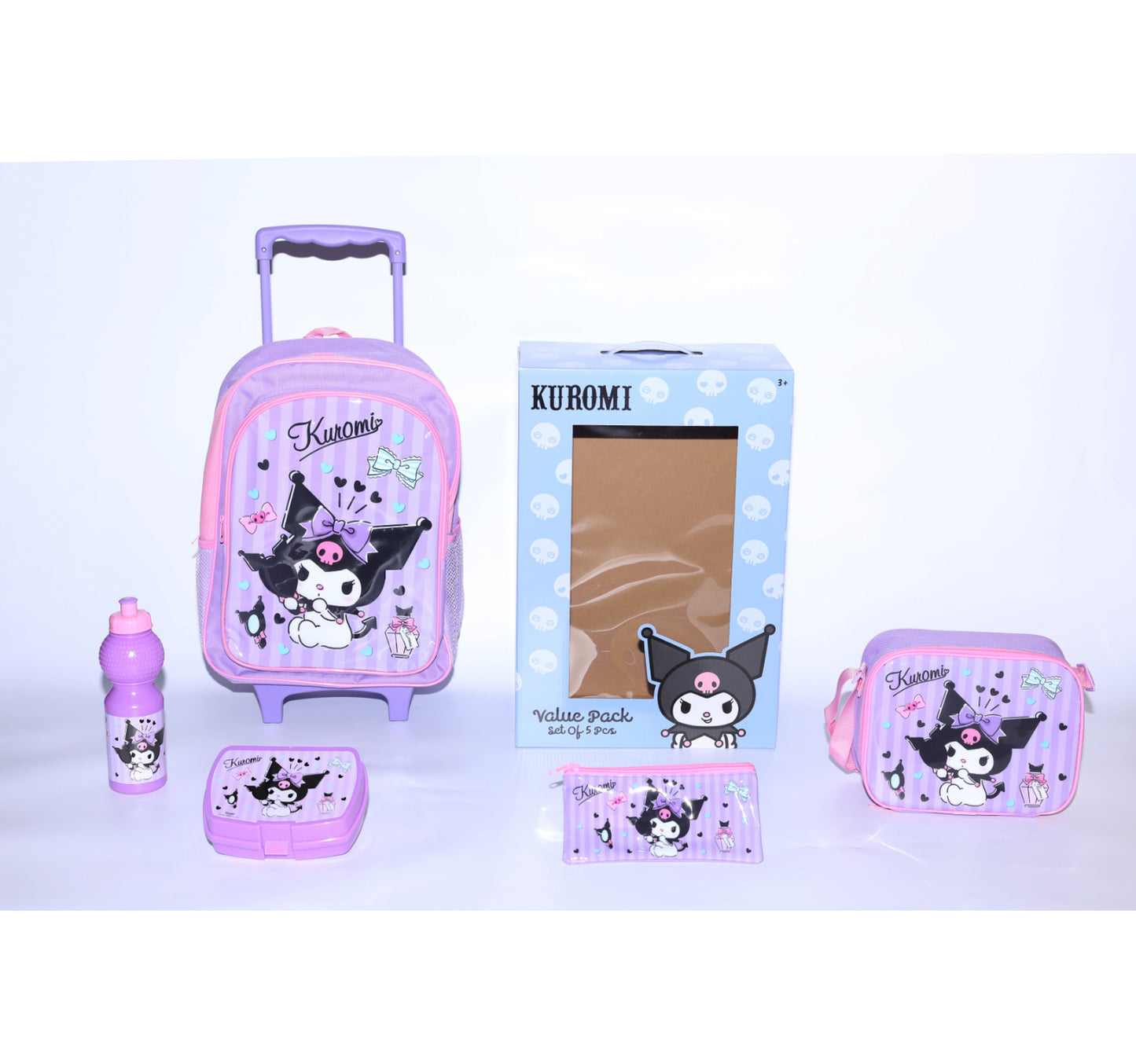 Kuromi 5 pcs Trolley Backpack Set, 16 inches, FK16408