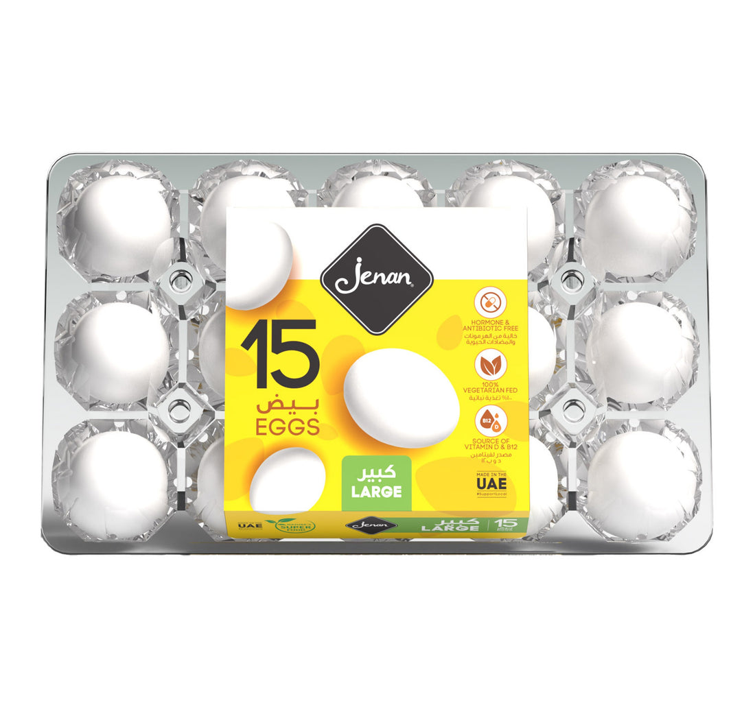 Jenan White Eggs Large 15 pcs