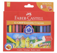 Faber-Castell Grip Erasable Crayons 12 Pieces