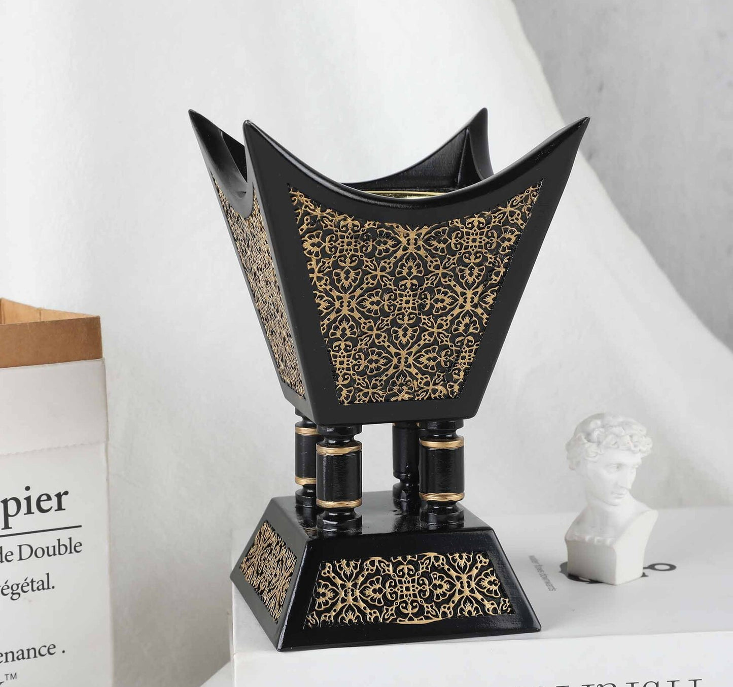 Maple Leaf Ceramic Burner Gold Black 20cm