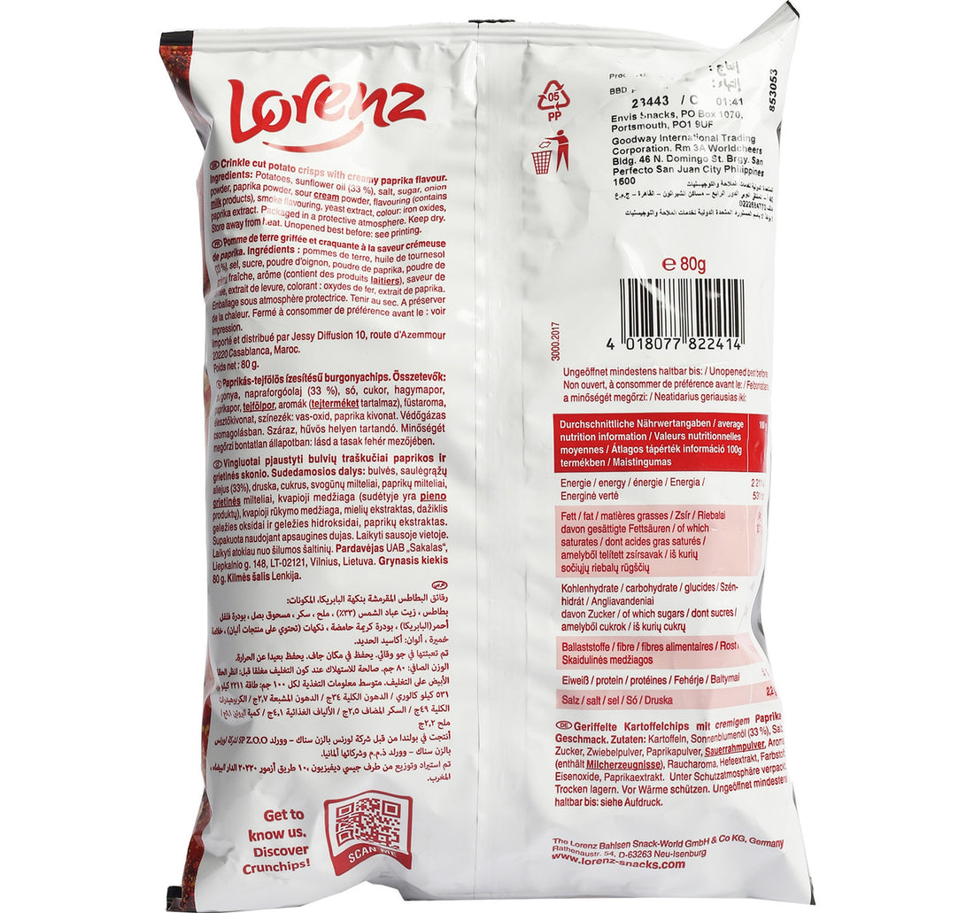 Lorenz Paprika & Sour Cream Wow Crunchips 80 g