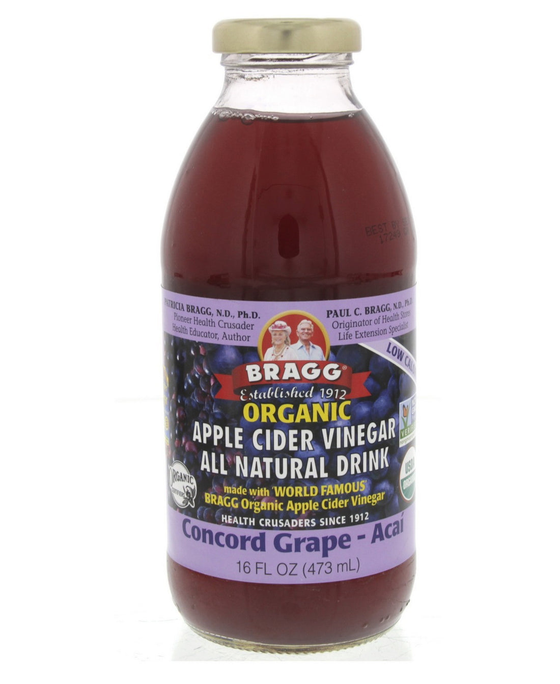 خل التفاح العضوي من براغ مع عنب كونكورد وأساي 473 مل