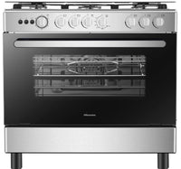 Hisense 5 Burner Free Standing Gas Cooking Range, 90x60 cm, Stainless Steel, HFG90335RX
