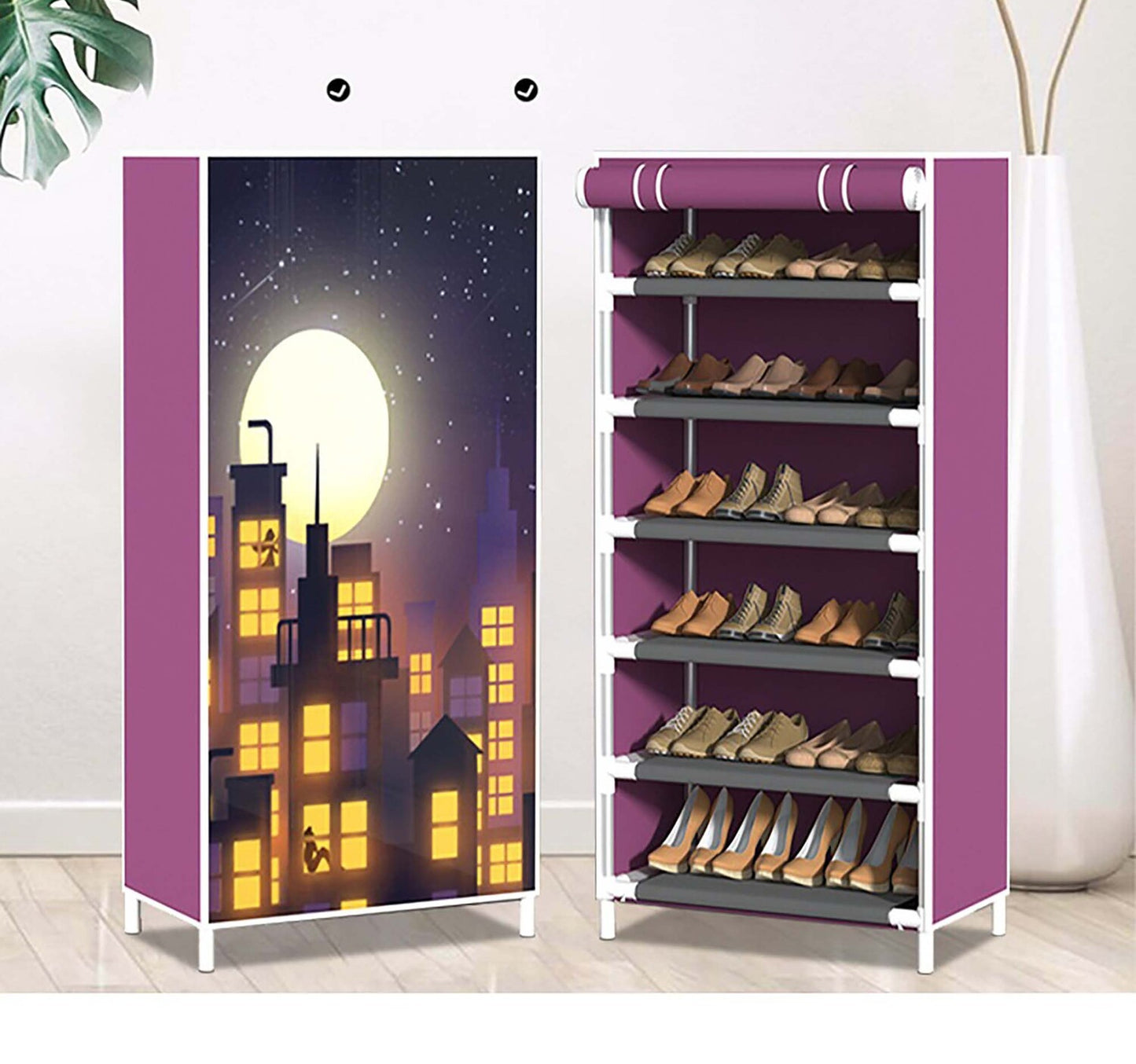 Maple Leaf Home 3D Fabric Shoe Cabinet 6Layer, 1001