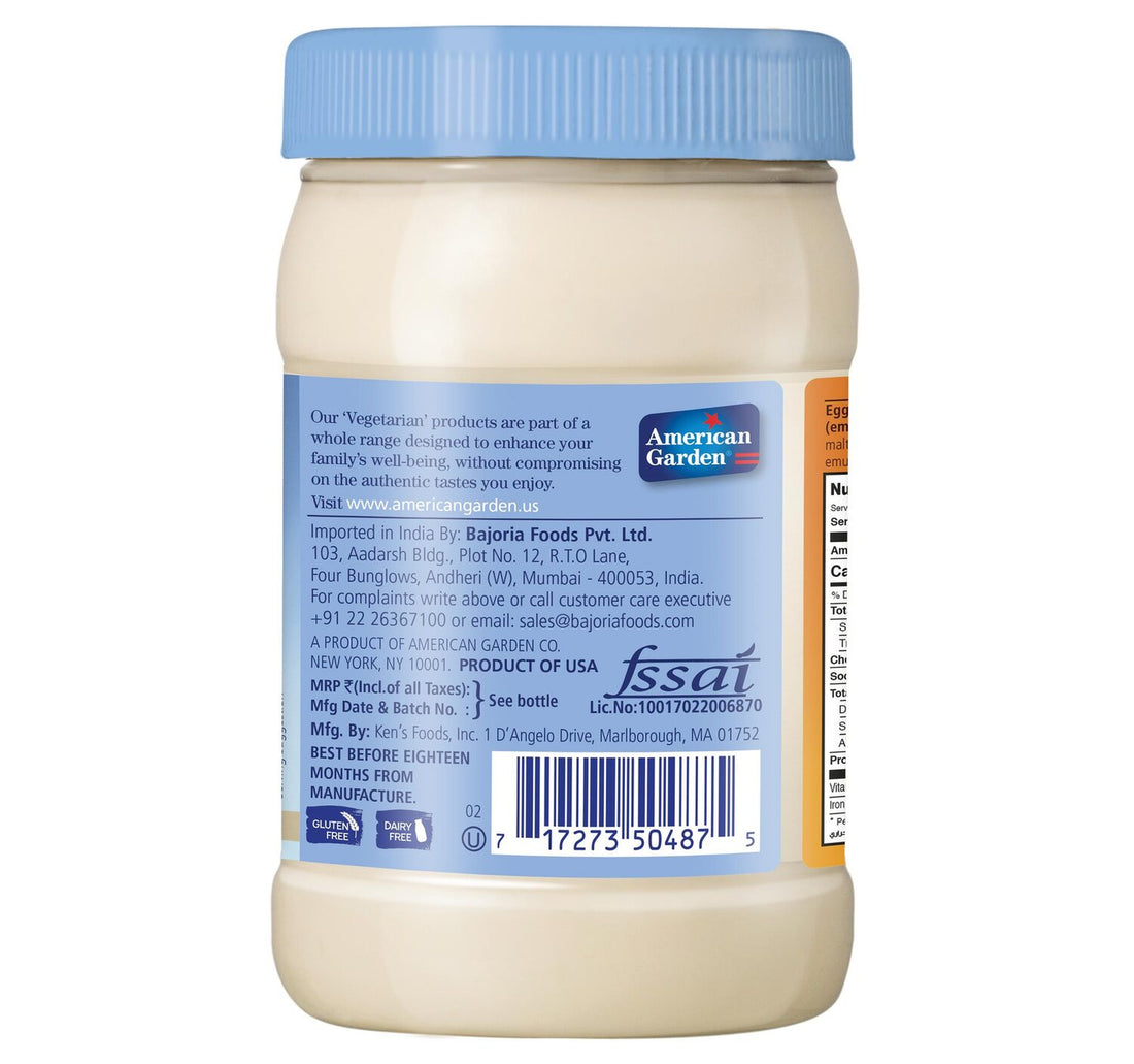 American Garden Mayonnaise Egg Free Gluten Free Vegetarian 16.2 oz