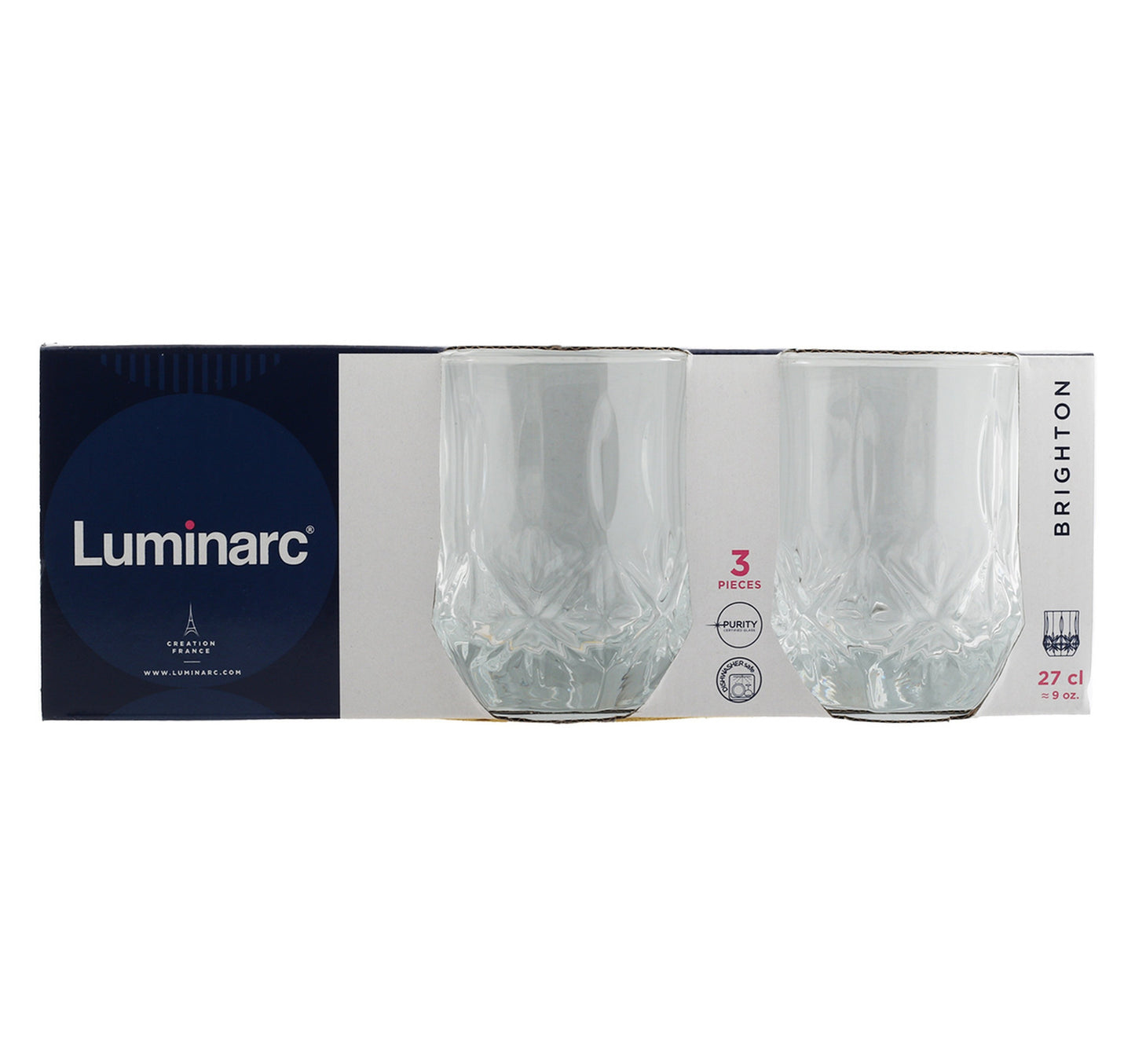 Luminarc Brighton Glass, 27 cl, 3 pcs, E7545