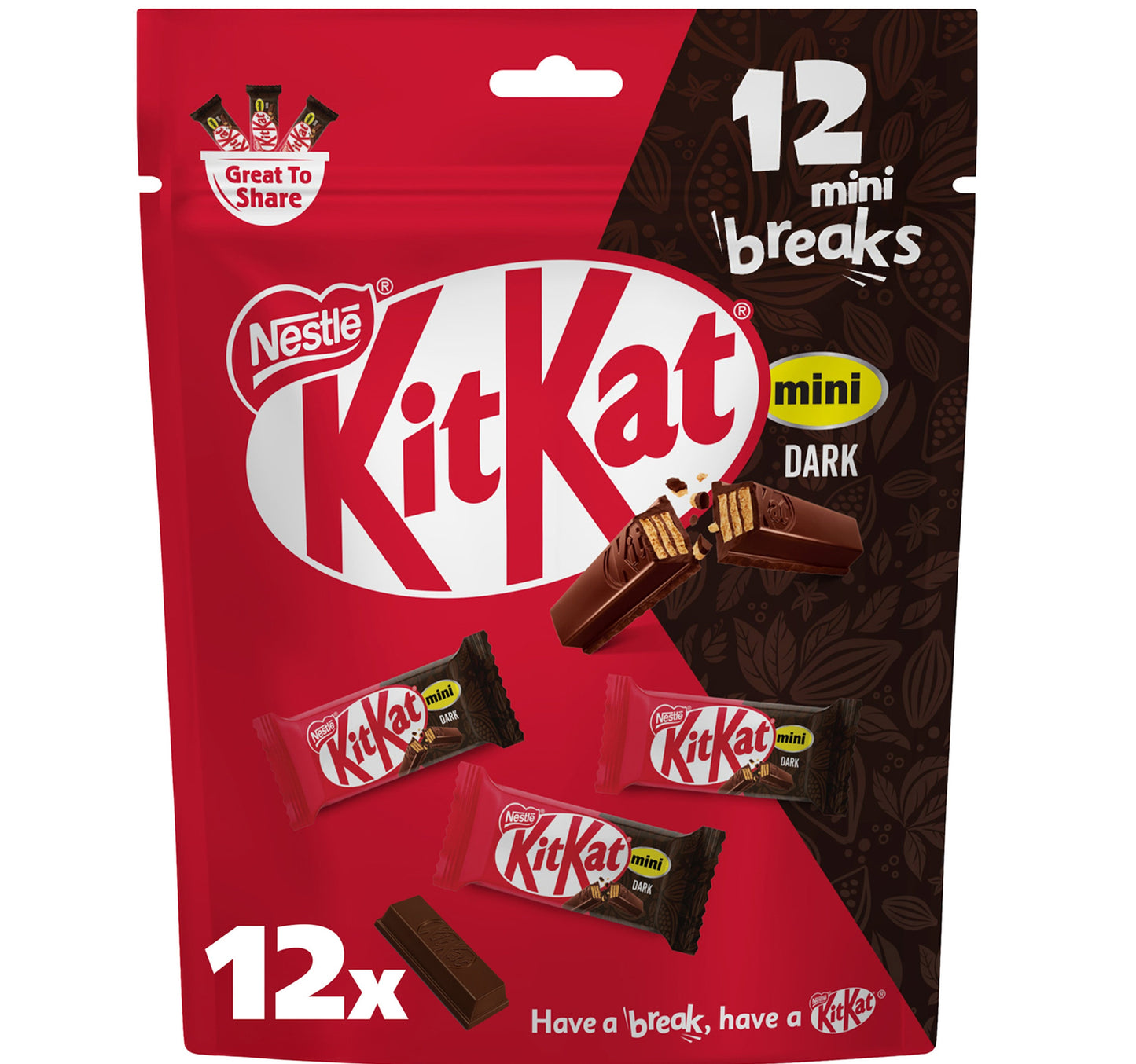 KitKat 2 Finger Mini Wafer Dark Chocolate 12 pcs 162 g