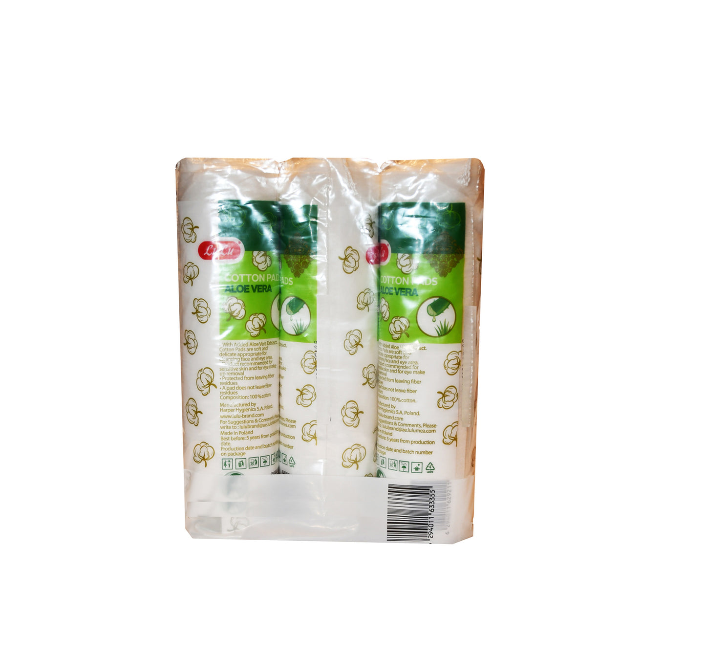 LuLu Round Cotton Pads with Aloe Vera 3 x 80pcs