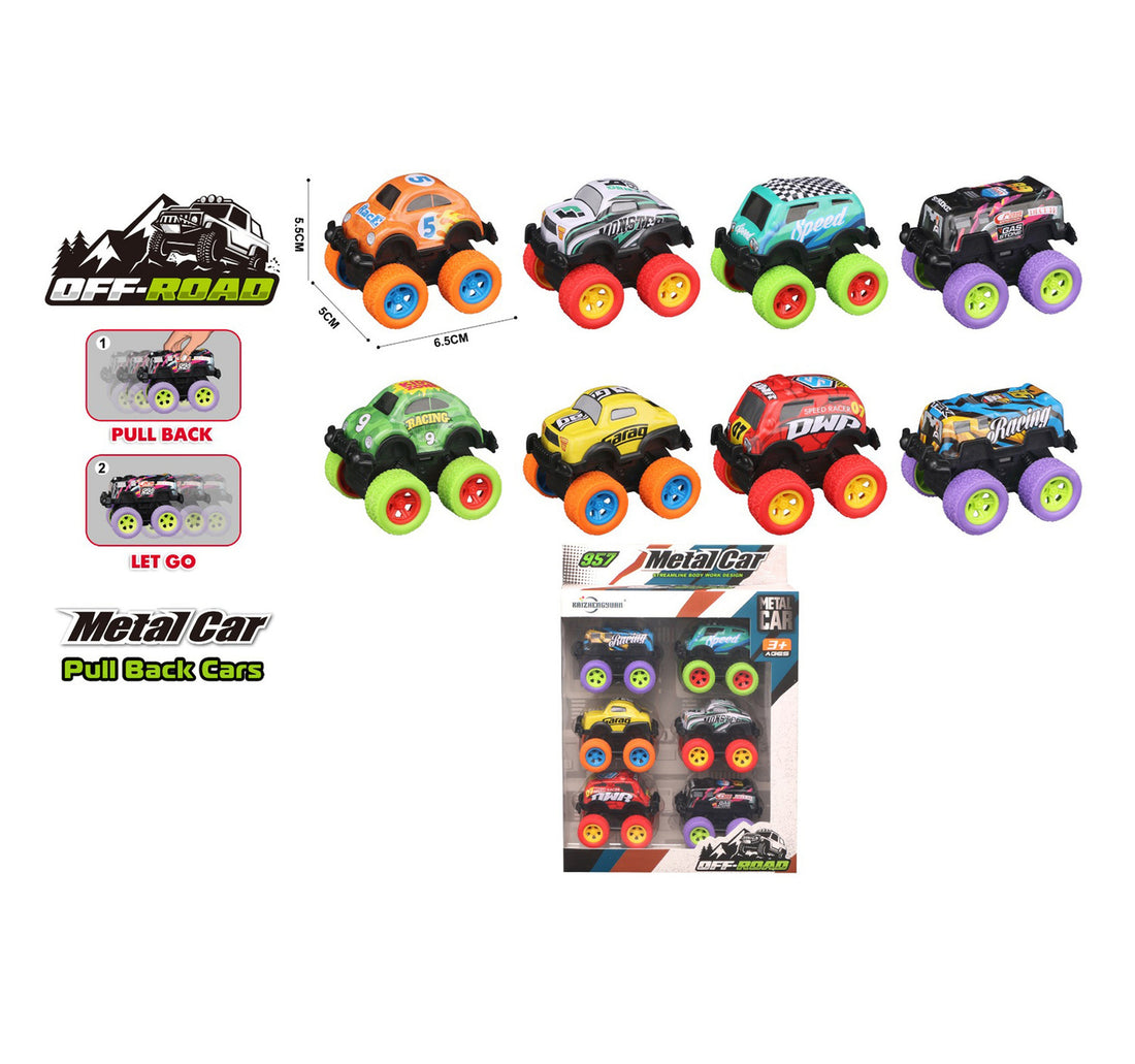 Skid Fusion Metal Car Off-Road 6Pc Pack KZ957-004