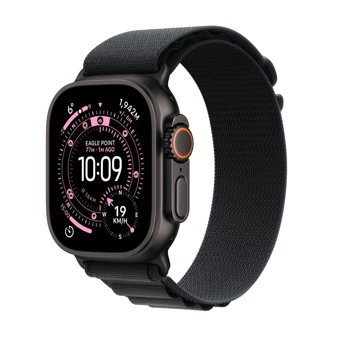 Apple Watch Ultra 3 GPS + Cellular Smartwatch, 49 mm Black Titanium Case with Black Alpine Loop (M), MF0V4AF/A