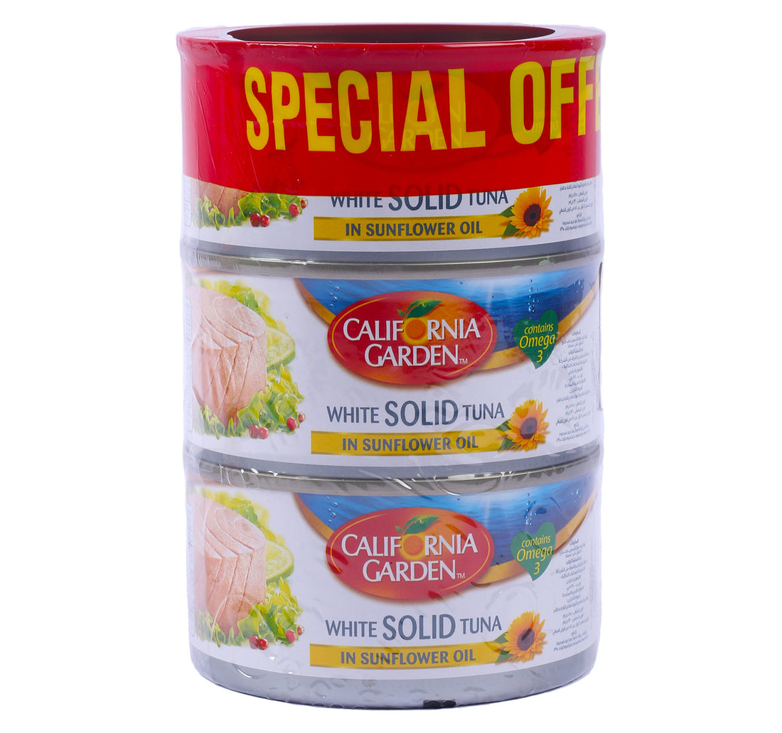 California Garden White Meat Tuna In Sunflower Oil 3 x 185 g