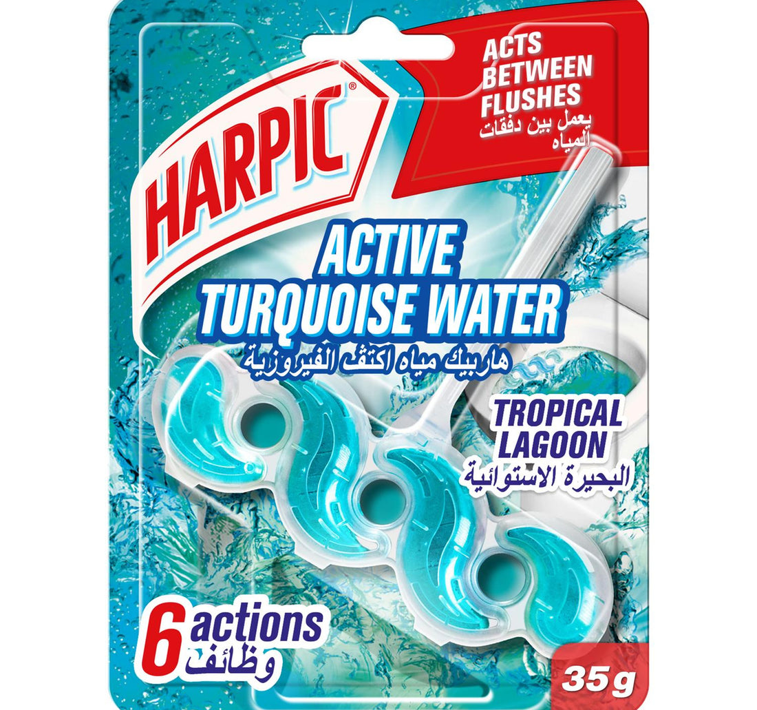 منظف المرحاض هاربيك أكتيف تركواز ووتر برائحة البحيرة الاستوائية 35 جم