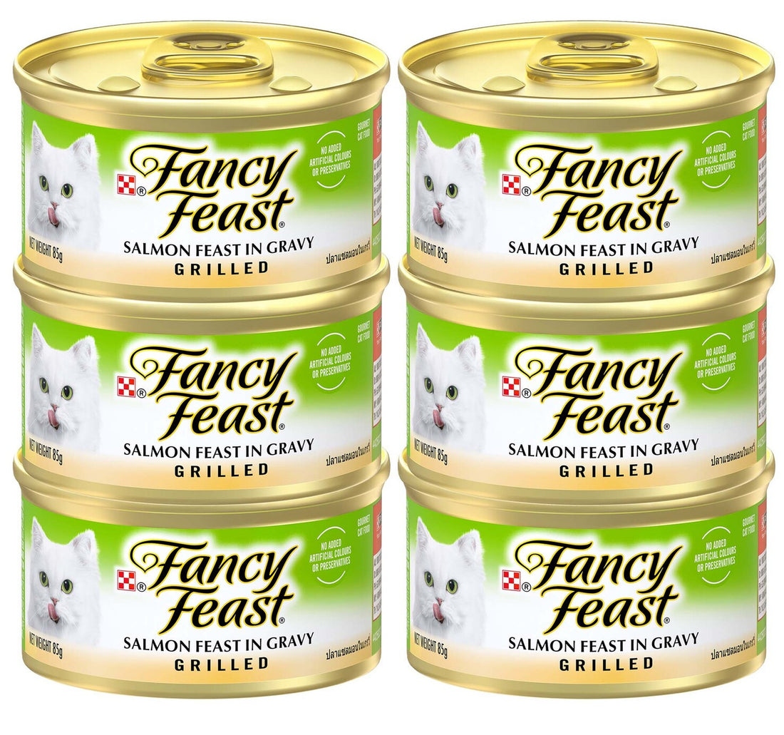 Purina Fancy Feast Grilled Salmon Feast In Gravy Cat Food 6 x 85 g