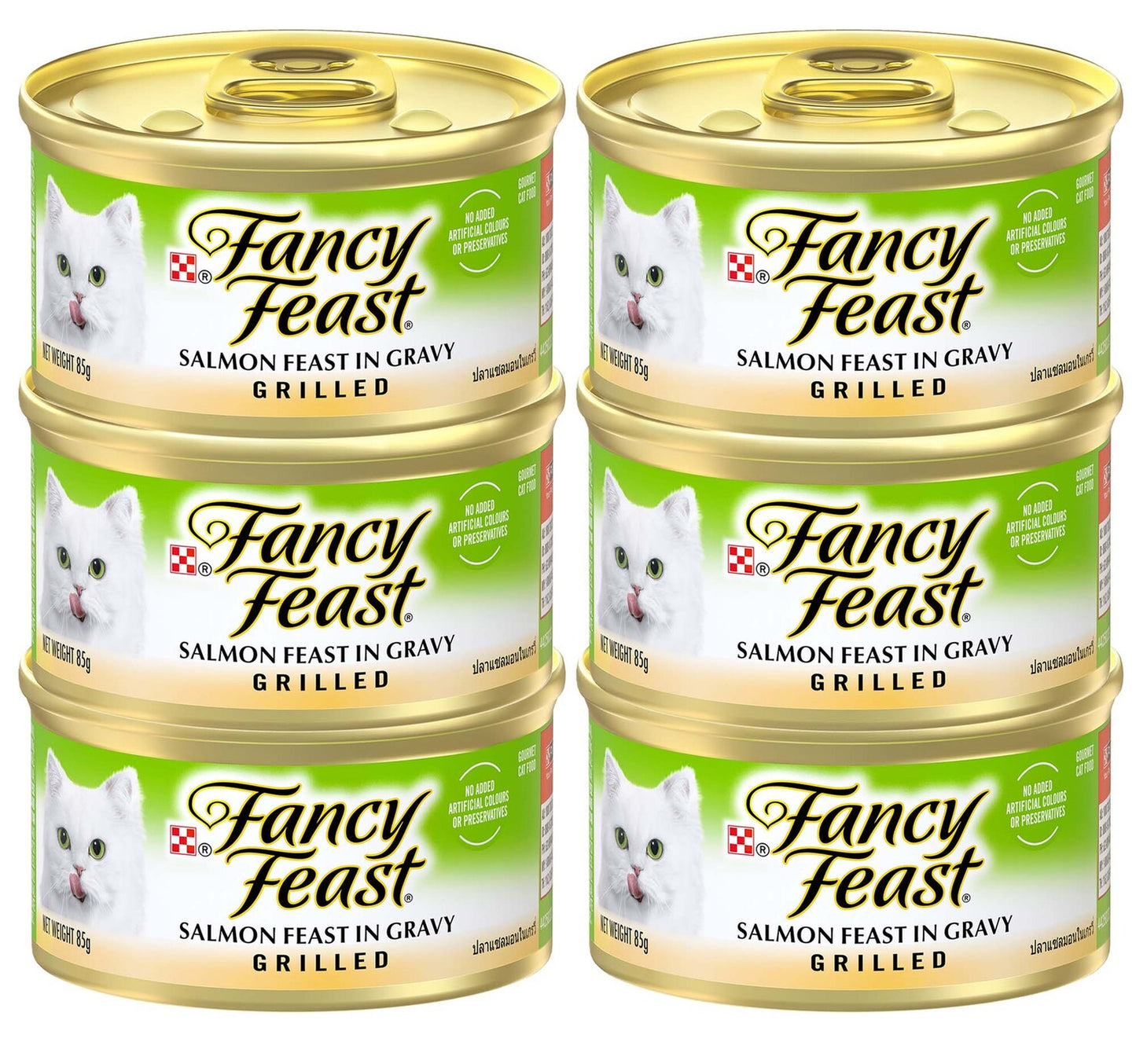 Purina Fancy Feast Grilled Salmon Feast In Gravy Cat Food 6 x 85 g