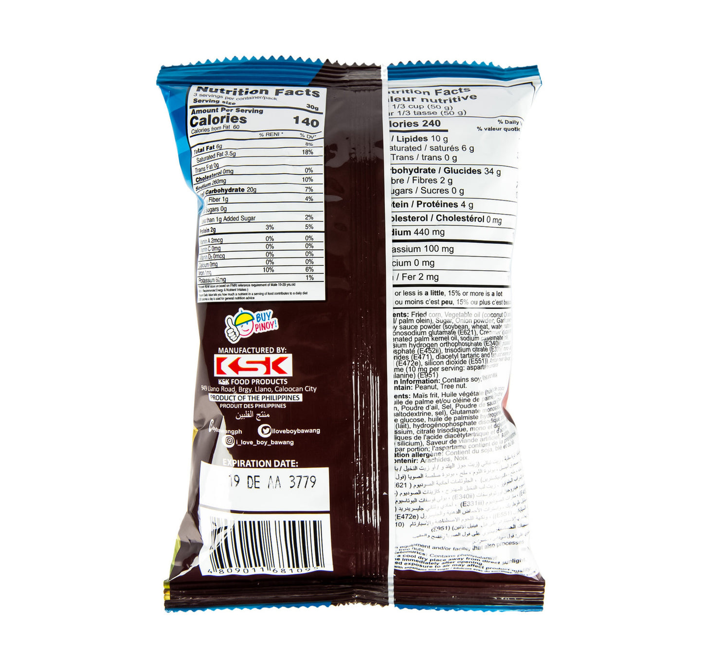 KSK Boy Bawang Adobo Flavour Cornick 90 g