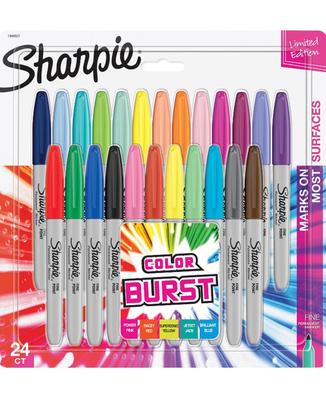 Sharpie Fine Permanent Marker 24 Colour Assorted