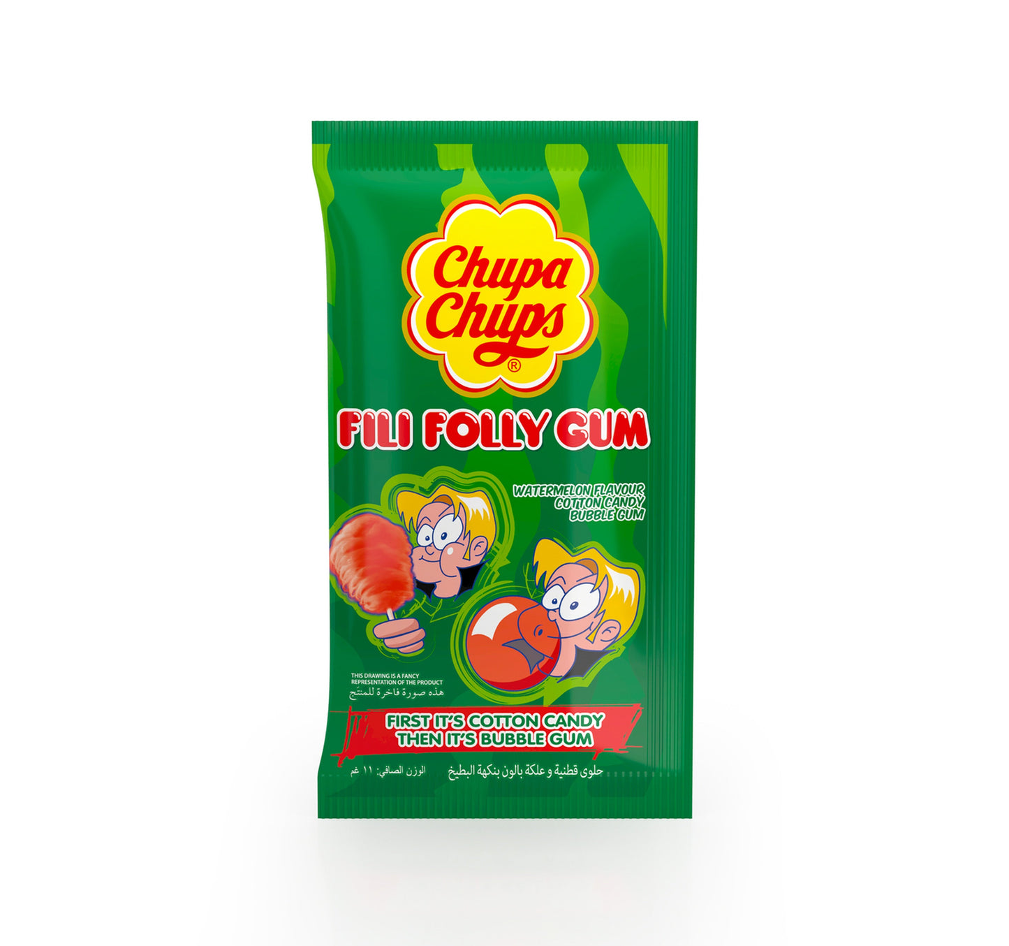 Chupa Chups Fili Folly Gum Watermelon Flavour Cotton Candy Bubble Gum 11 g