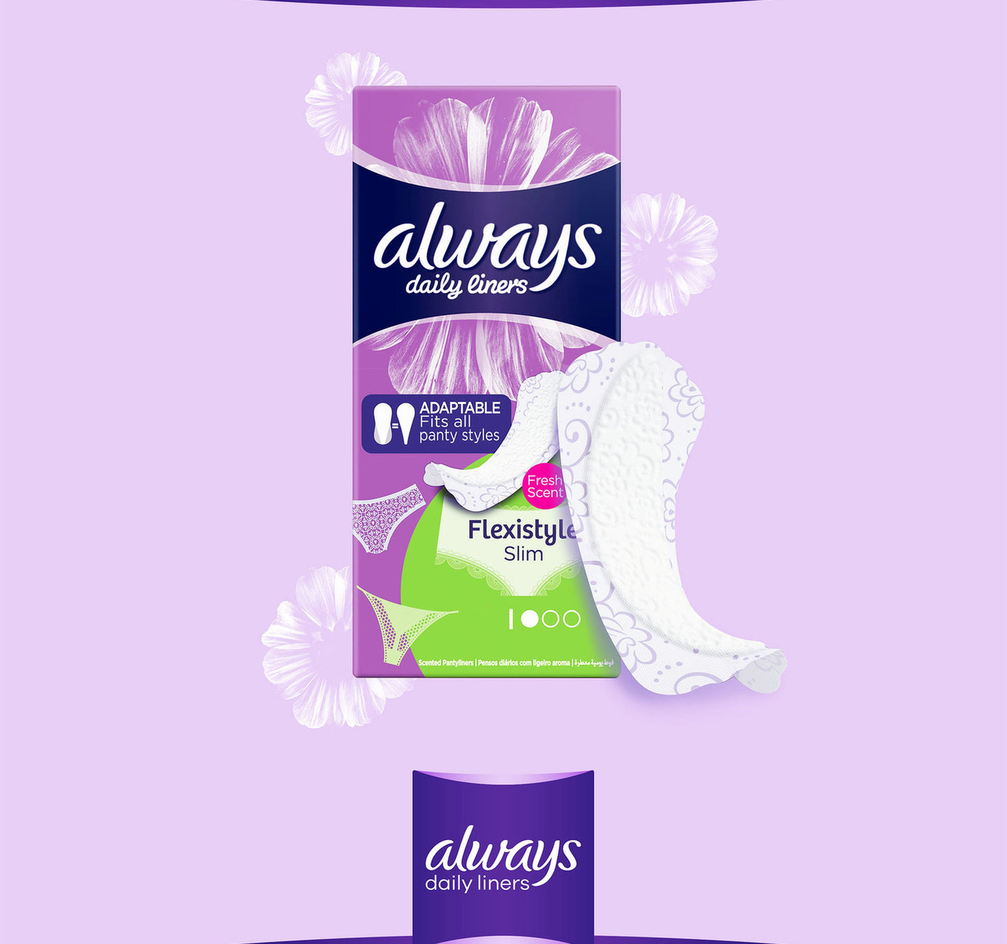 Always Daily Liners Flexistyle Slim Fresh Scent Normal 60pcs