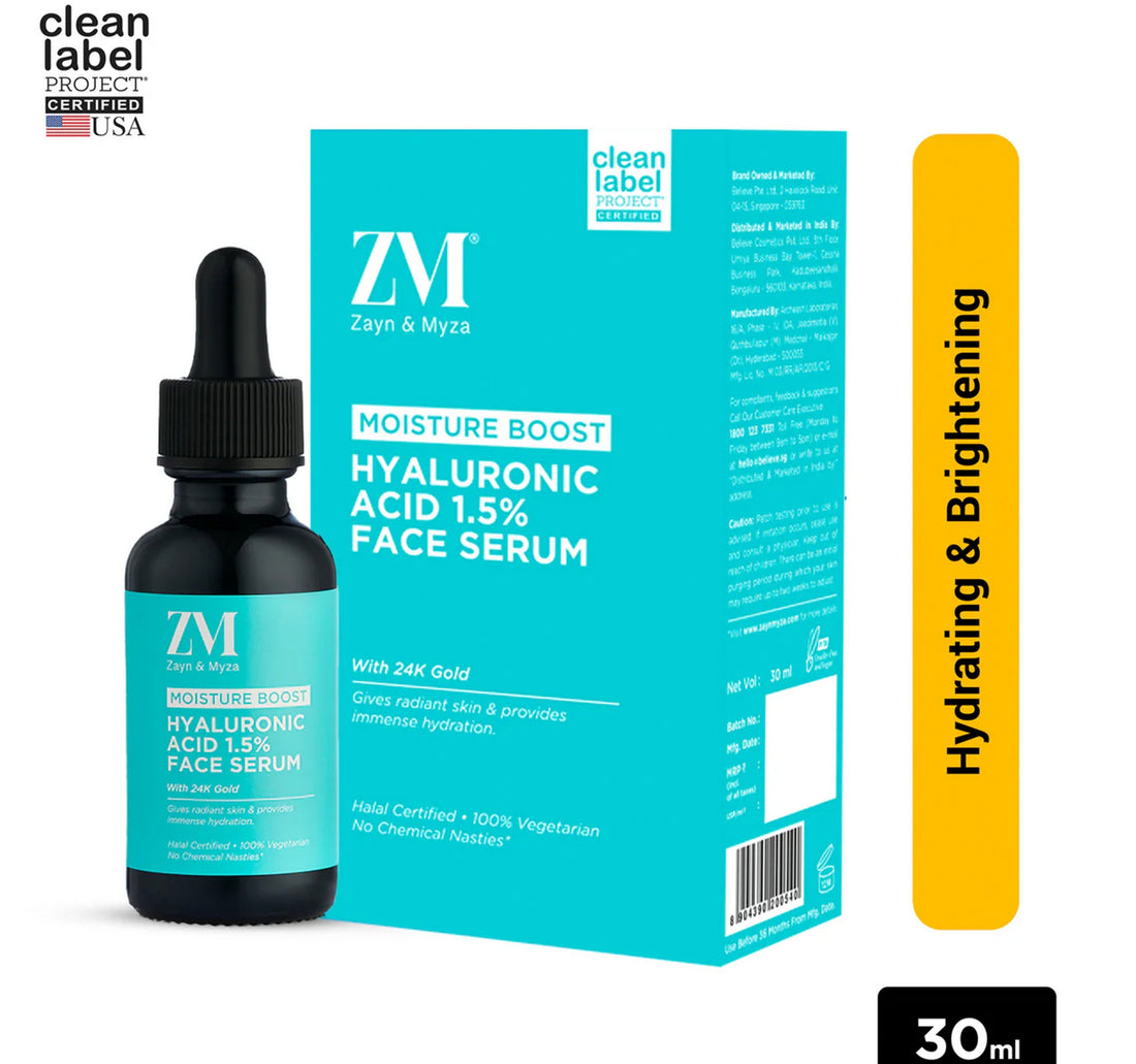 Zayn & Myza Hyaluronic Acid 1.5 % with 24 k Gold Face Serum, 30 ml
