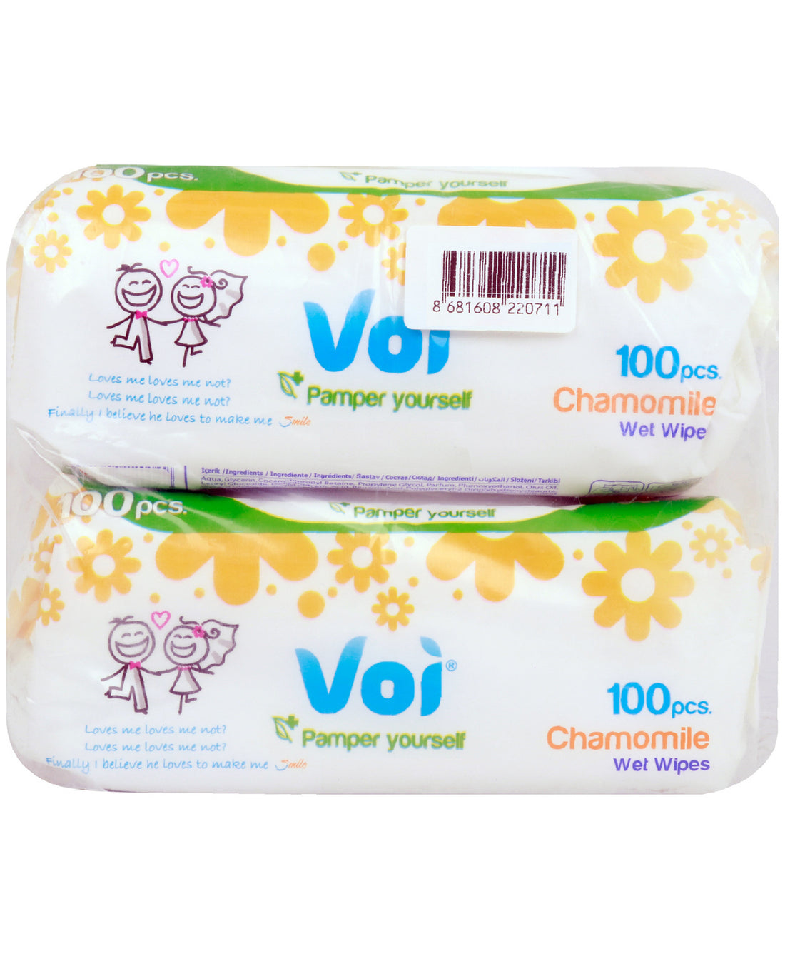 Voi Wet Wipes Chamomile 2 x 100pcs