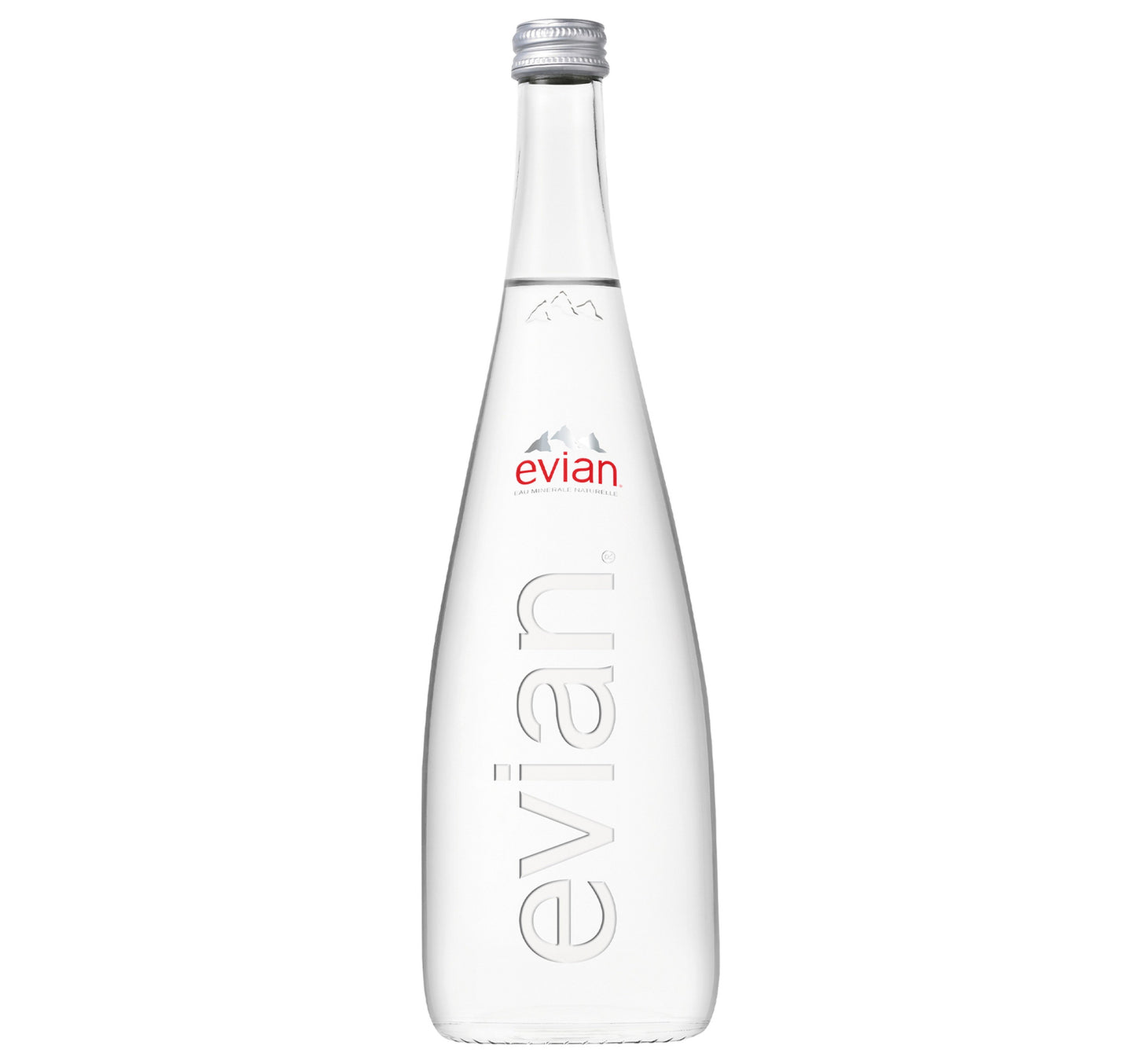 Evian Natural Mineral Water Glass Bottle 750 ml