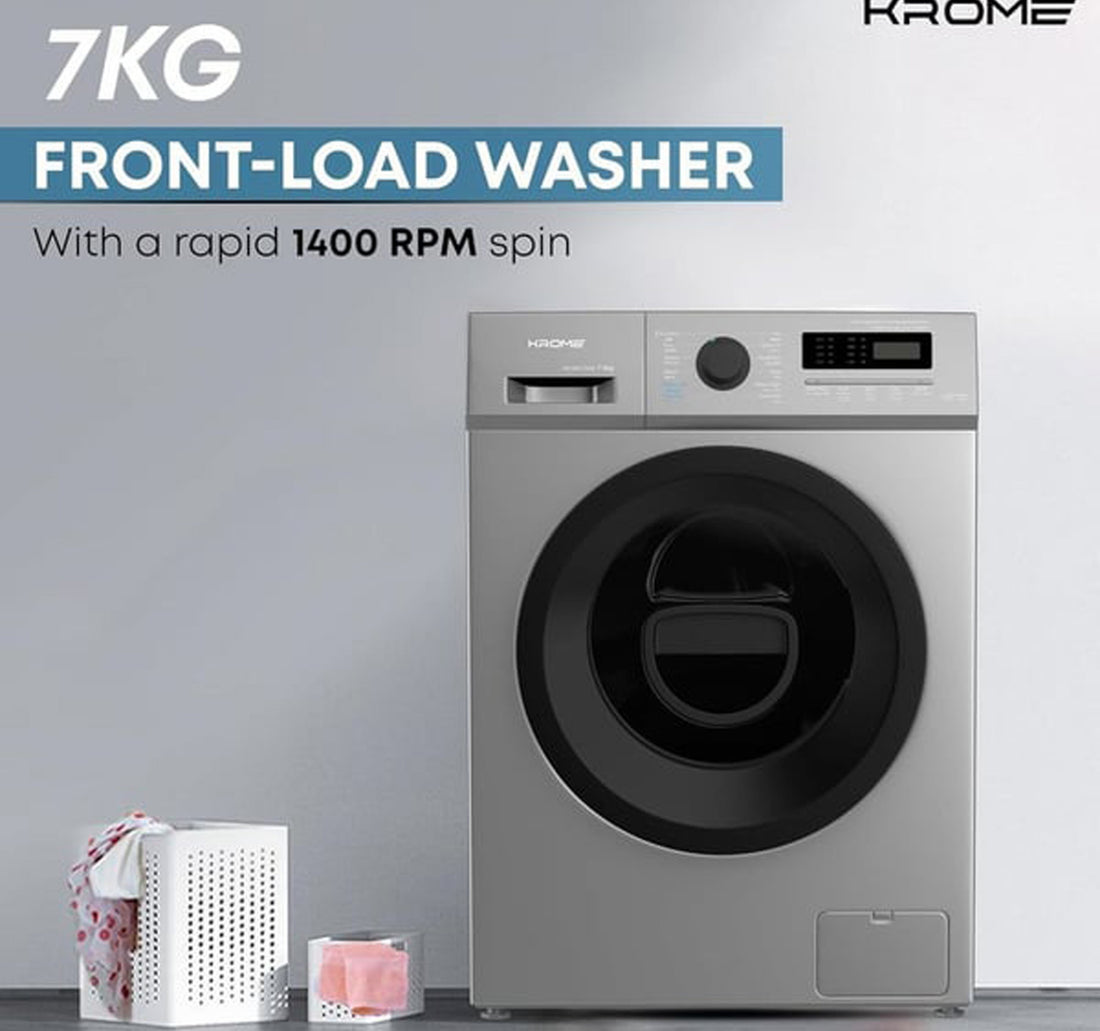 Krome Front Load Washing Machine KR-WFL70SSI 7KG
