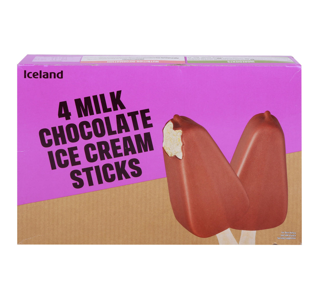 Iceland Milk Chocolate Ice Cream Sticks 4 x 90 ml