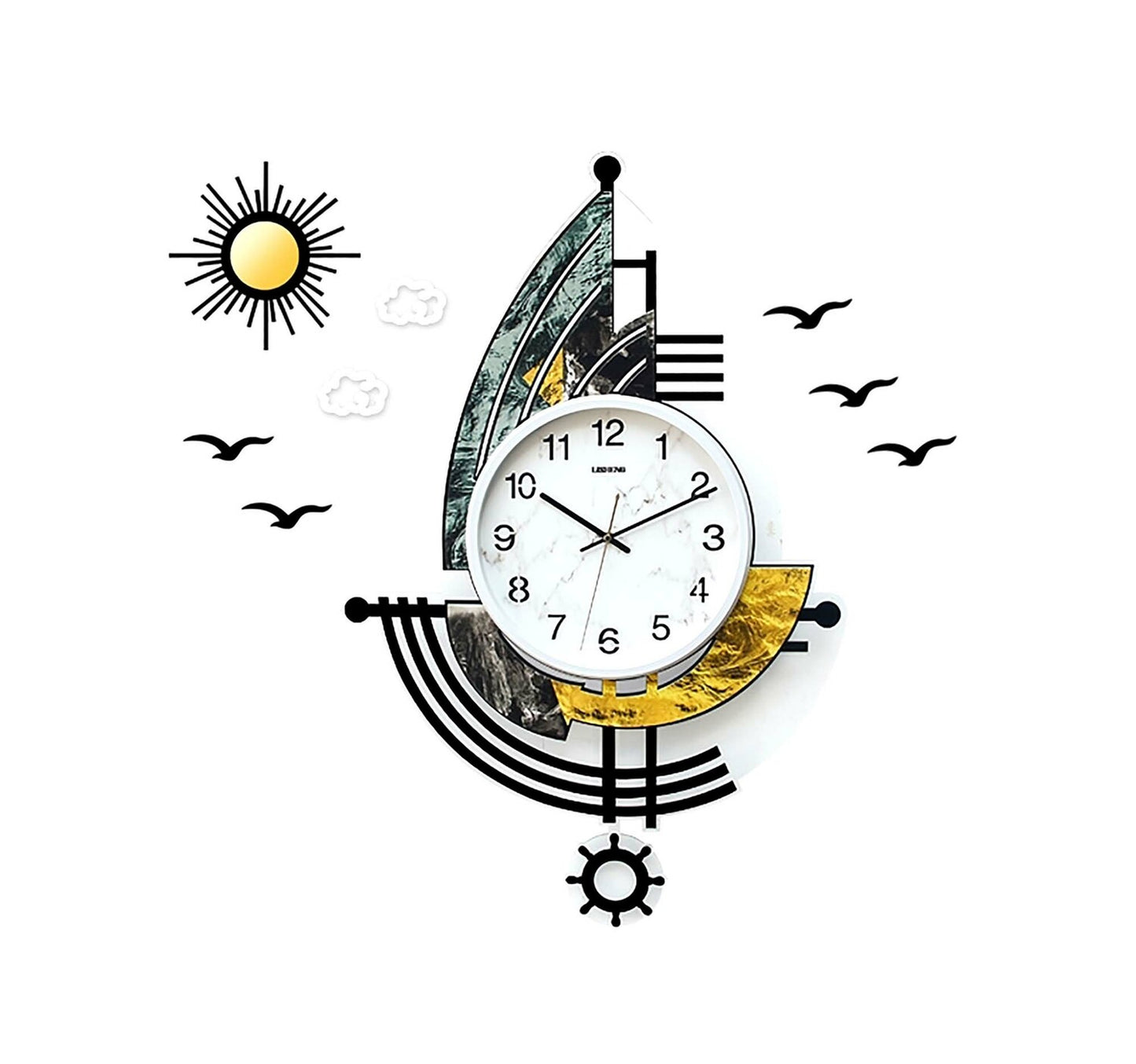 Maple Leaf Metal Wall Clock HNYK056