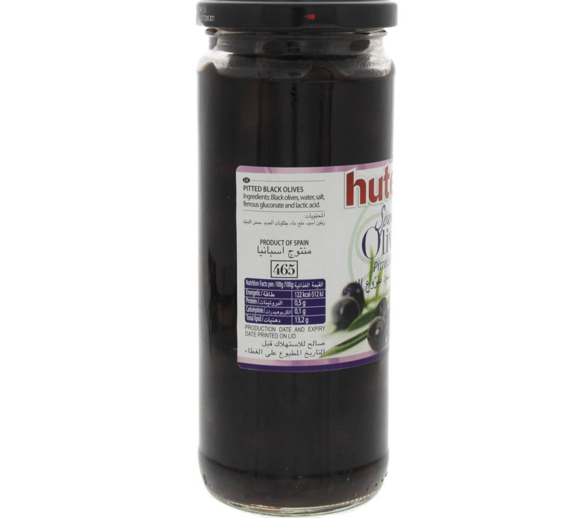 Hutesa Spanish Pitted Black Olives 212 g