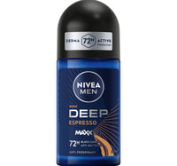 Nivea Men Deep Espresso with Black Carbon 72H Sweat & Odor Protection Roll-On 50 ml