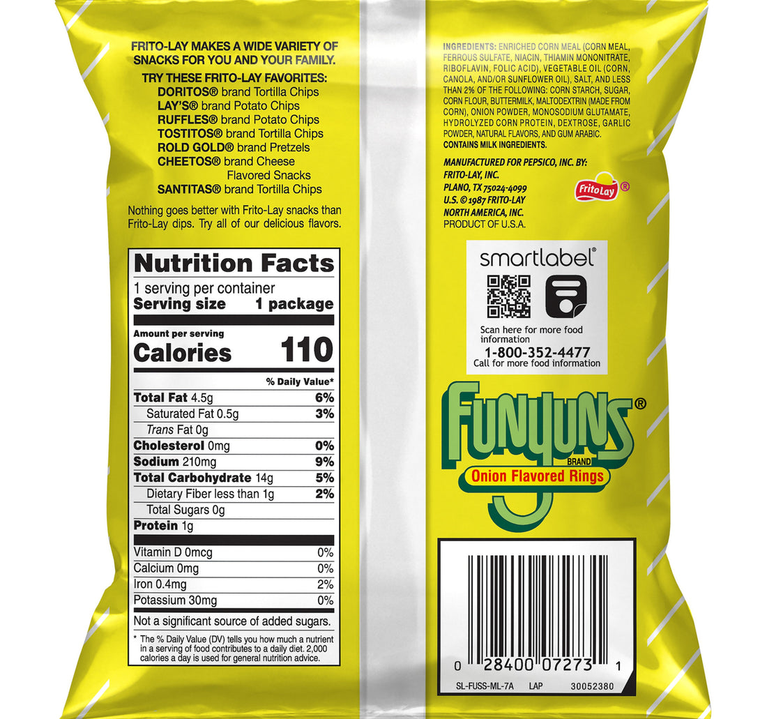 Fritolay Funyuns Onion Flavored Rings 21.2 g