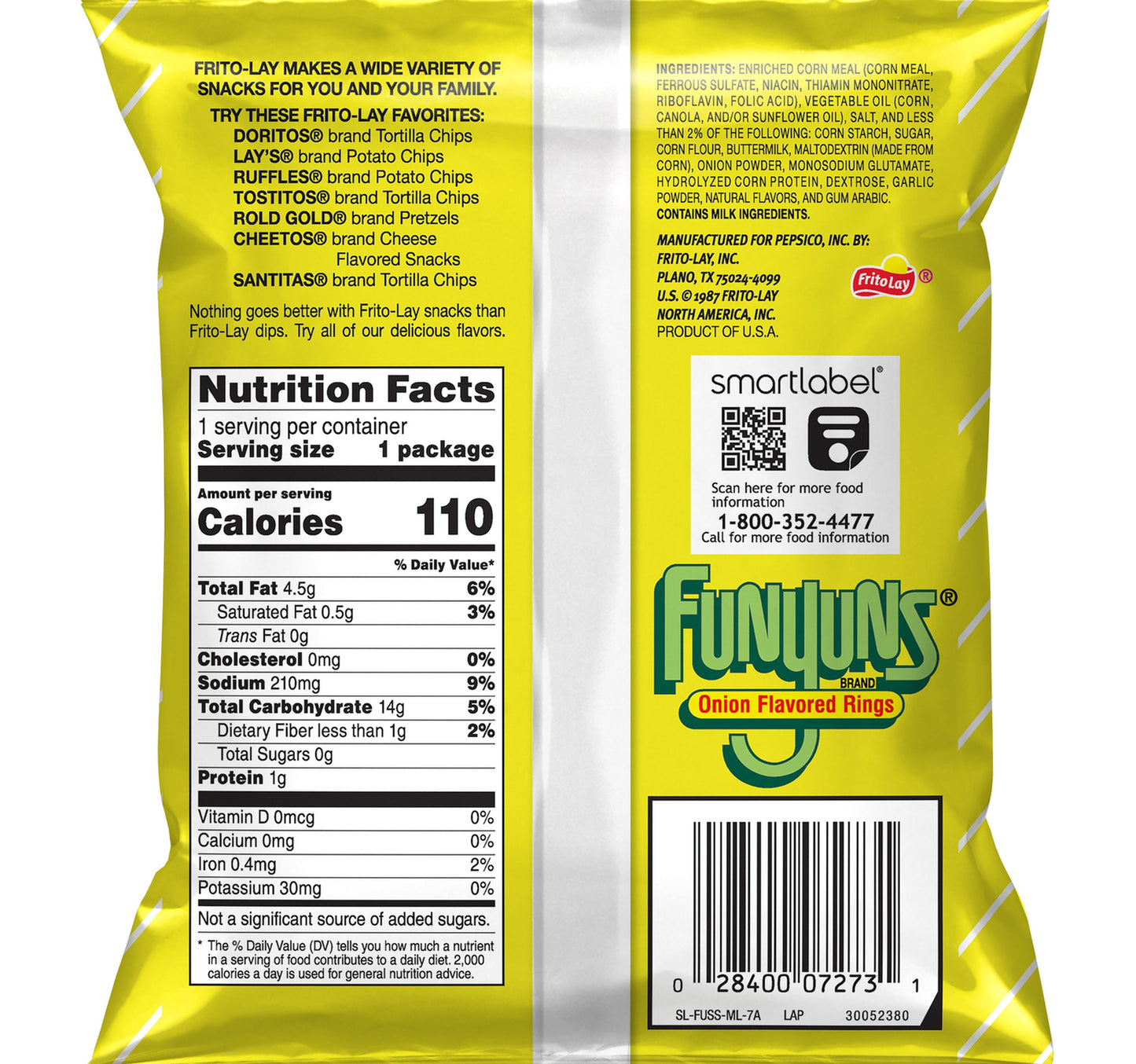 Fritolay Funyuns Onion Flavored Rings 21.2 g