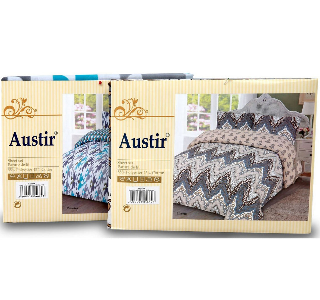 Austir Bedsheet Double /Queen Assorted