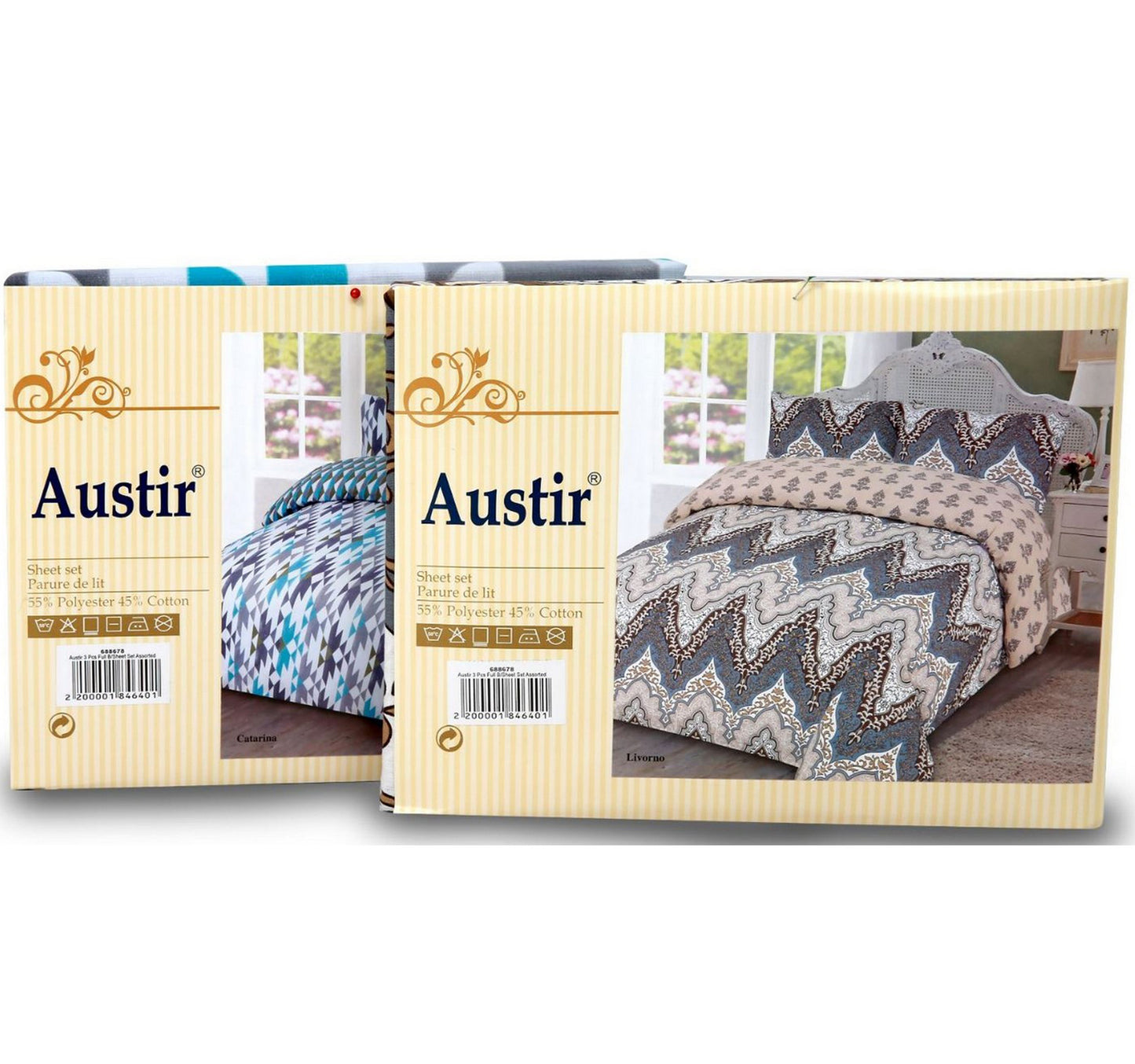 Austir Bedsheet Double /Queen Assorted