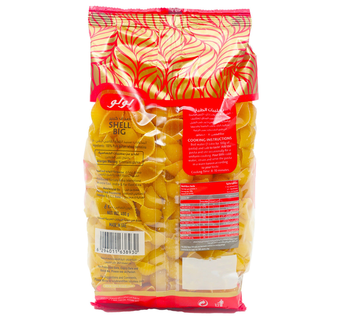 LuLu Macaroni Shell Big Pasta 4 x 400 g