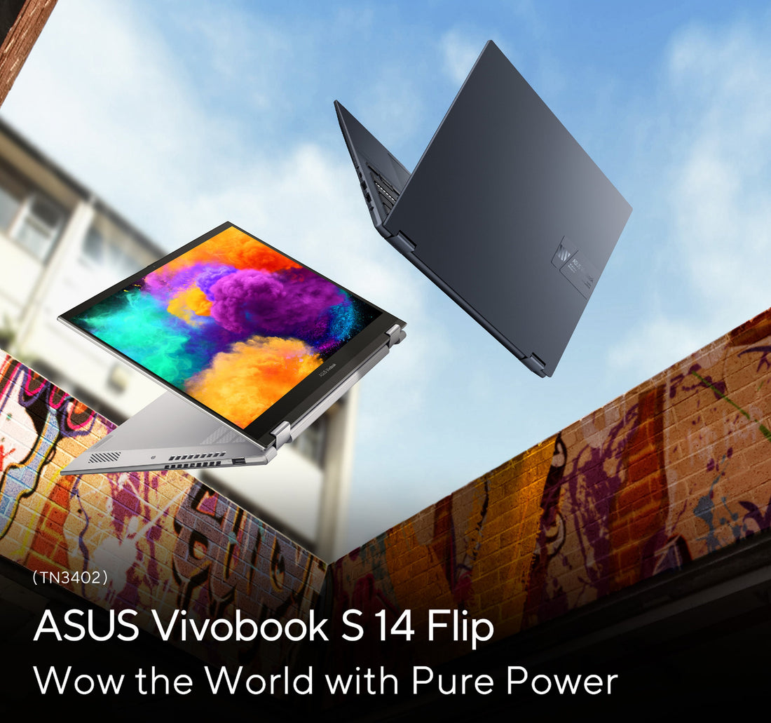 Asus 2-in-1 Vivobook S 14 Flip Laptop, 14 inches WUXGA Display, AMD Ryzen 5 7430U Processor, 8 GB RAM, 512 GB SSD, Windows 11 Home, Quiet Blue, TN3402YA-LZ327W