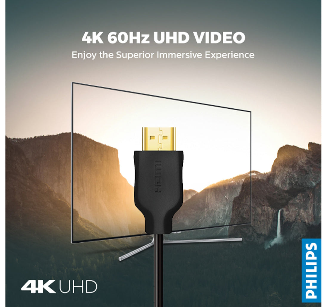 Philips SWV5510-40 1.5 meter High Speed 4K 60Hz UHD HDMI 2.0 Cable -Black