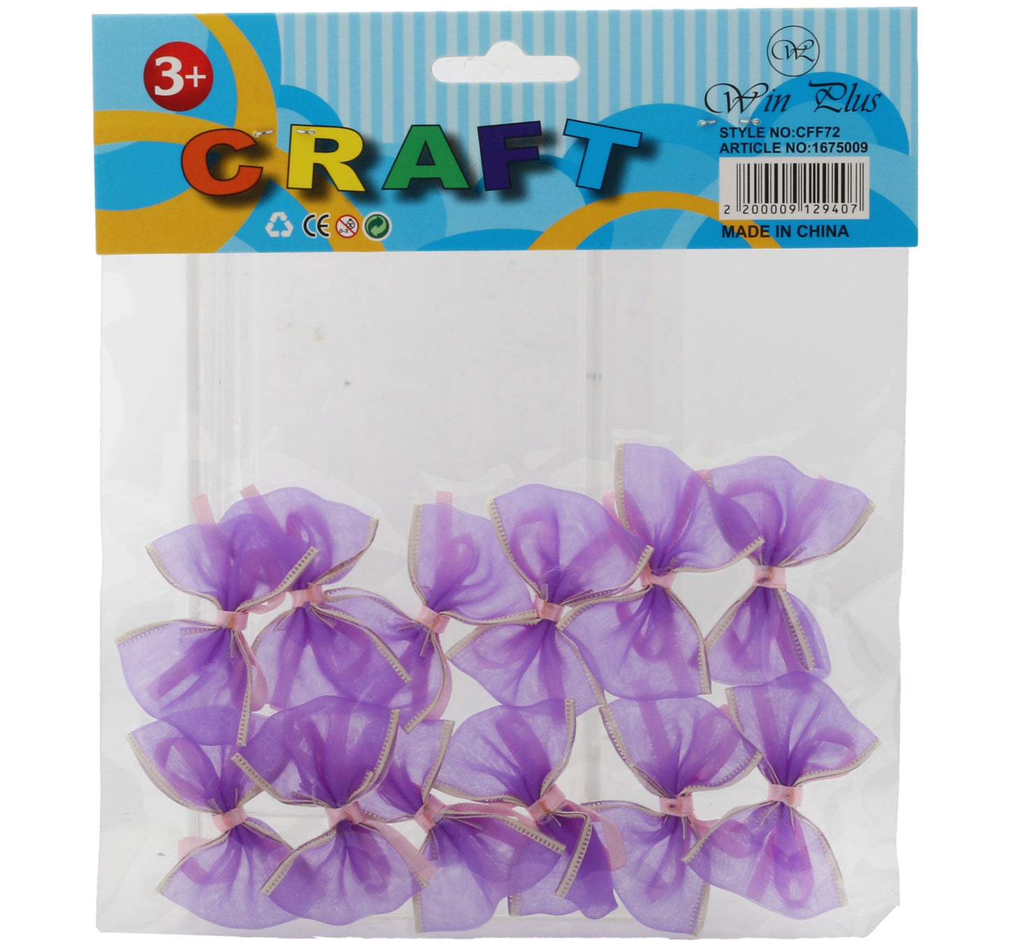 Win Plus Art & Craft Bow CFF72 12pcs Assorted