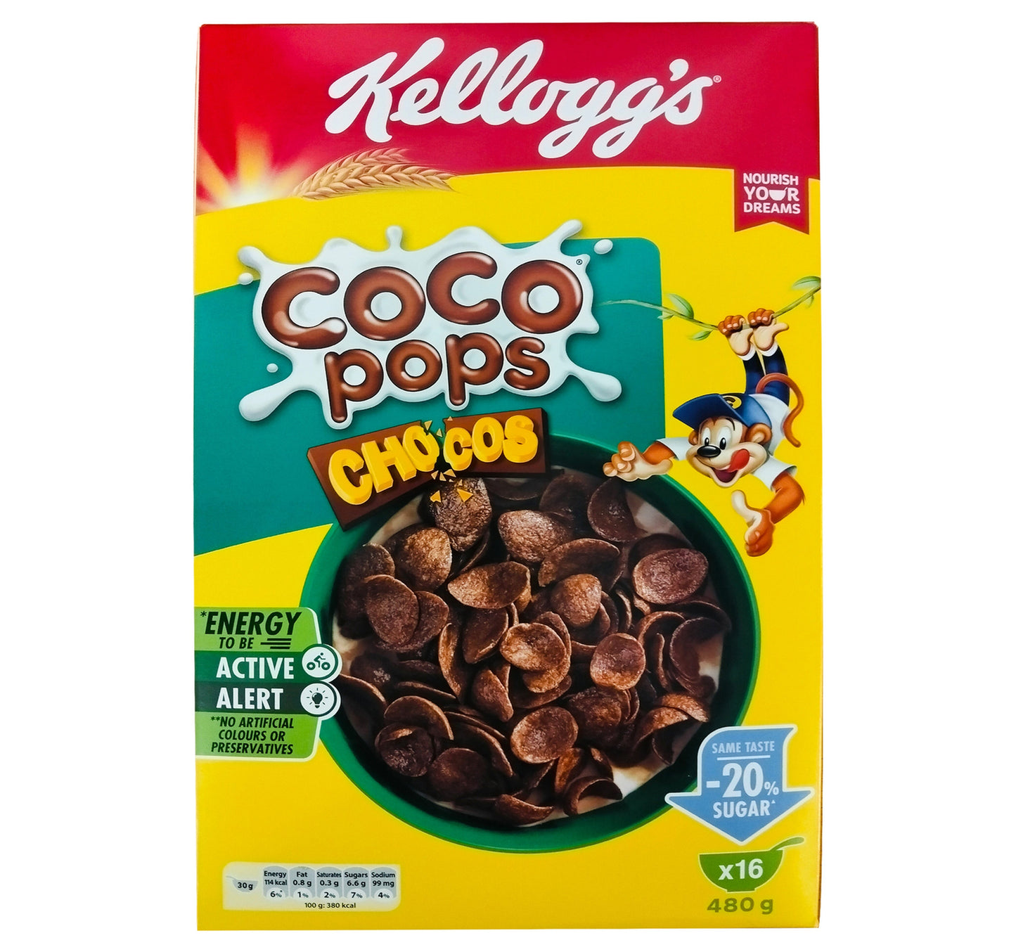 Kellogg's Coco Pops Chocos 20% Less Sugar 480 g