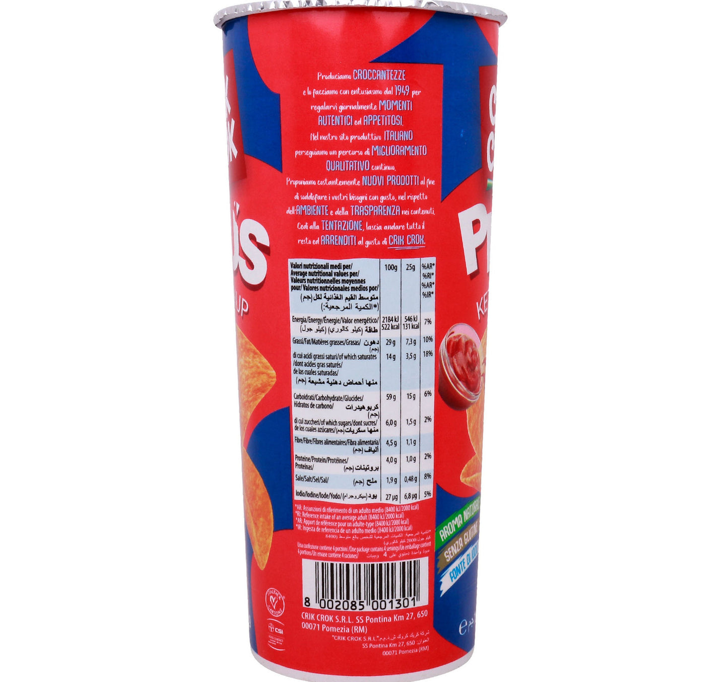 Crik Crok Plus Gluten Free Ketchup Chips 100 g