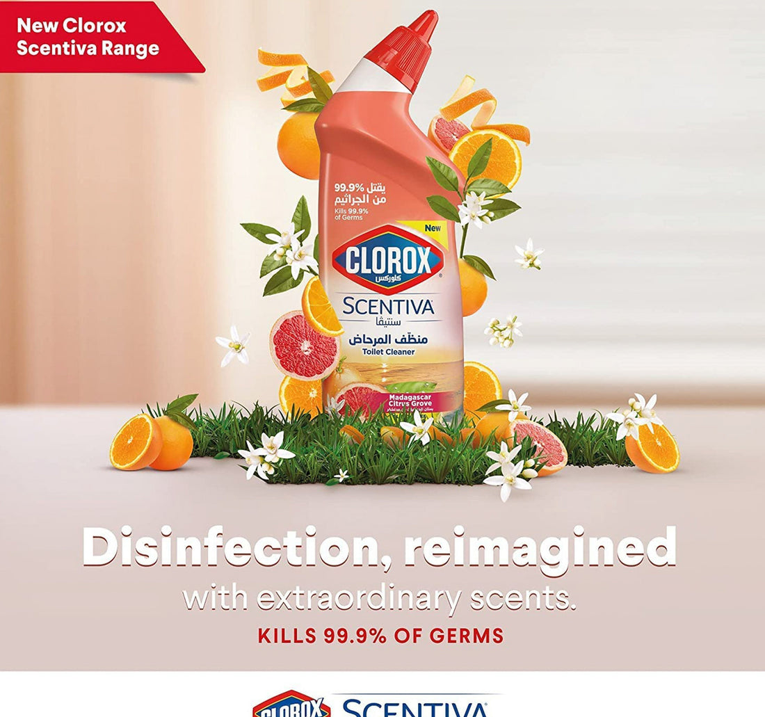 Clorox Scentiva Toilet Cleaner Madagascar Citrus Grove Bleach Free 709 ml