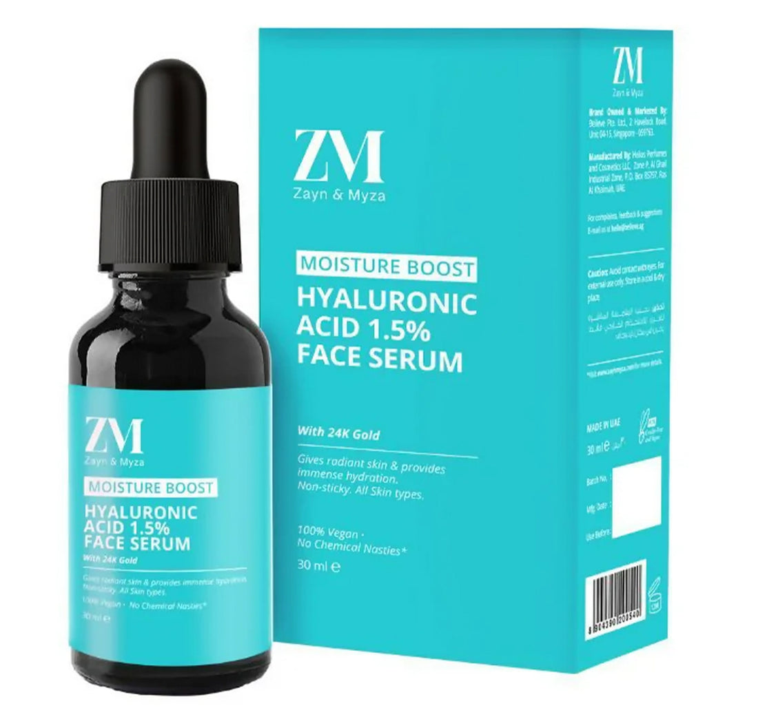 Zayn & Myza Hyaluronic Acid 1.5 % with 24 k Gold Face Serum, 30 ml