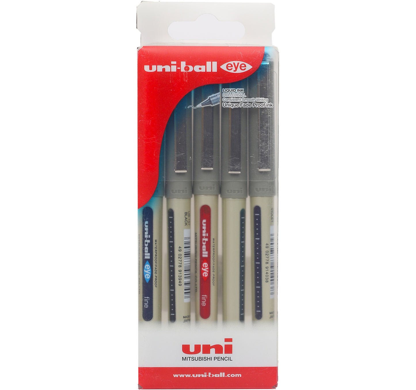Uni-Ball Eye Micro Pen 5 Colours 5 pcs