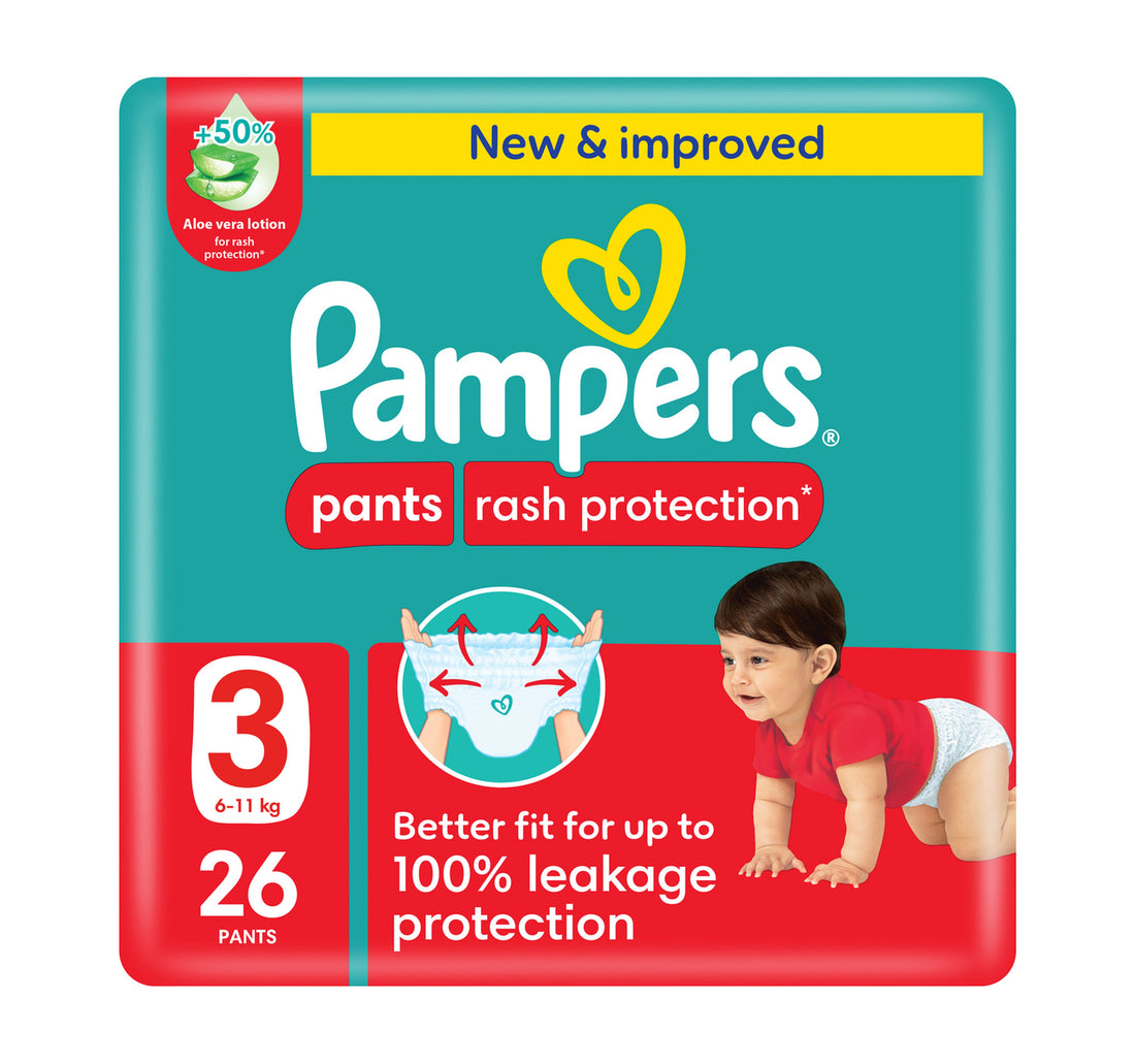 Pampers Rash Protection Pants Diapers, Size 3, 6-11kg, Value Pack, 26 pcs